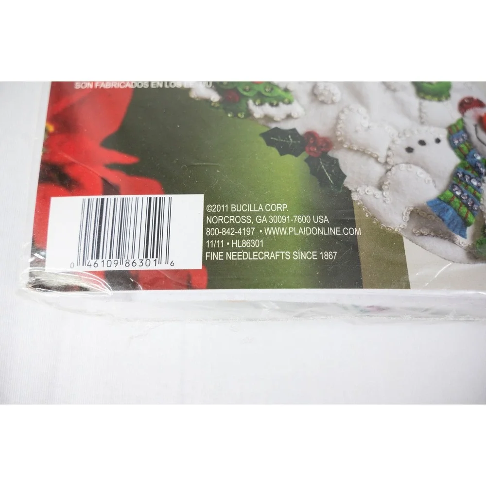 Bucilla Snowman Games Felt Stocking Kit 18in Blue‎ White NEW 86301 Christmas